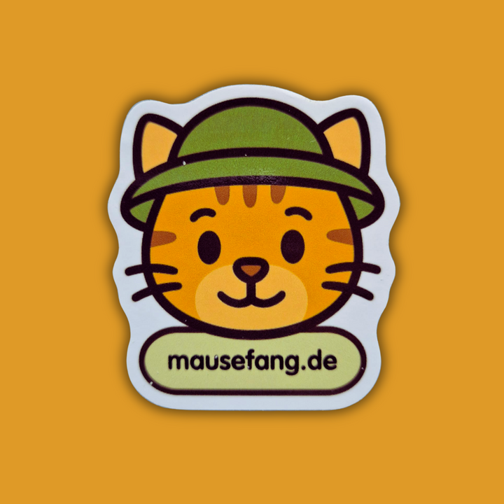 Aufkleber Mausefang Katze - wetterfest - 5,5cm x 6,5 cm