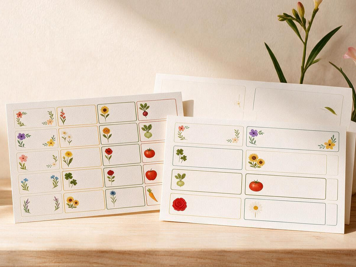 Sticker für Pflanzenetiketten und Gartenprojekte